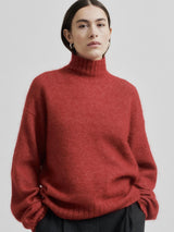 Brookline Knit T-Neck, Red