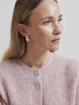 Andrea Knit Rib LS Cardigan, Rose