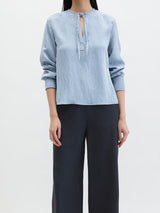 Blouse, casual fit, stand up collar