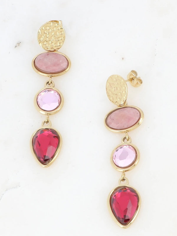 Romane pendant earrings, Pink