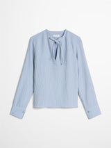 Blouse, casual fit, stand up collar