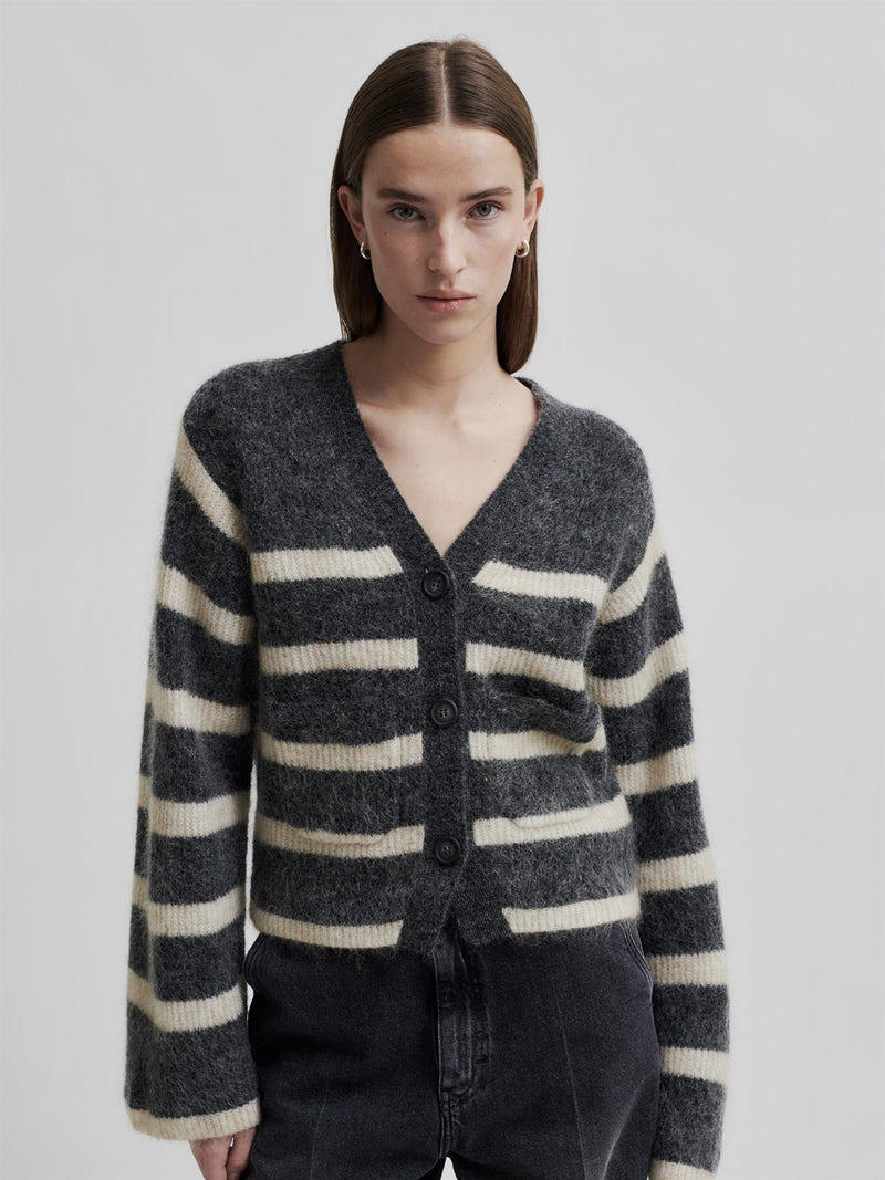 Ovalis Knit Wide Sleeve Cardigan, Vulcanic Ash