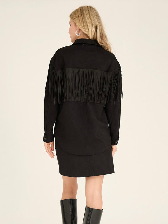 Suede Fringe Shirt