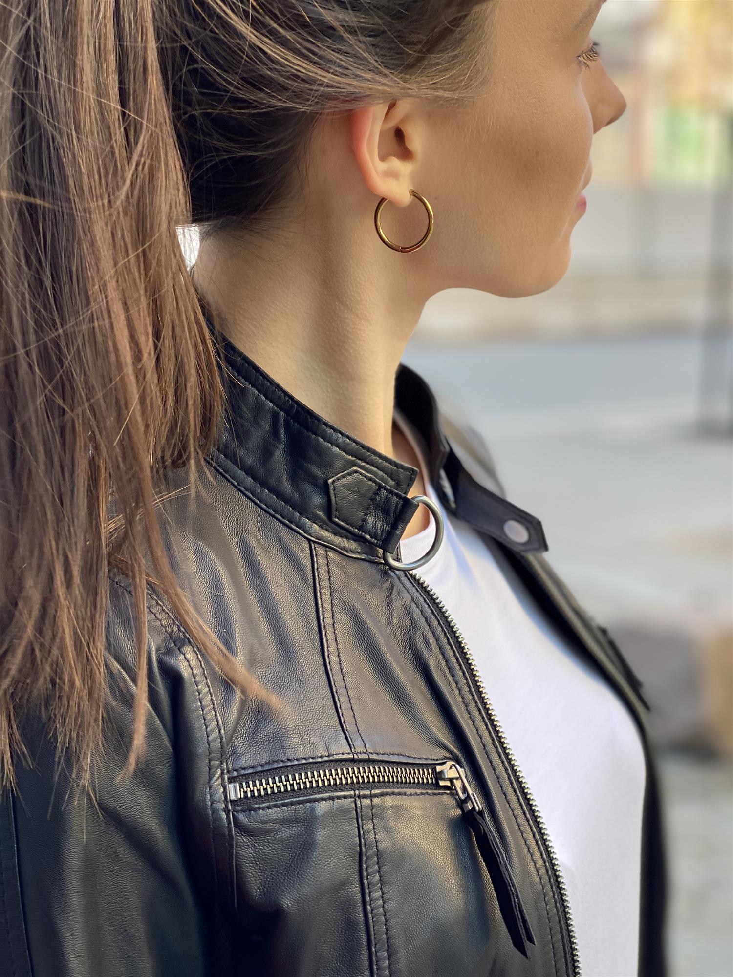 Biker Jacket Basic, Sort