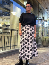 Cord Maxi Skirt, White/Black