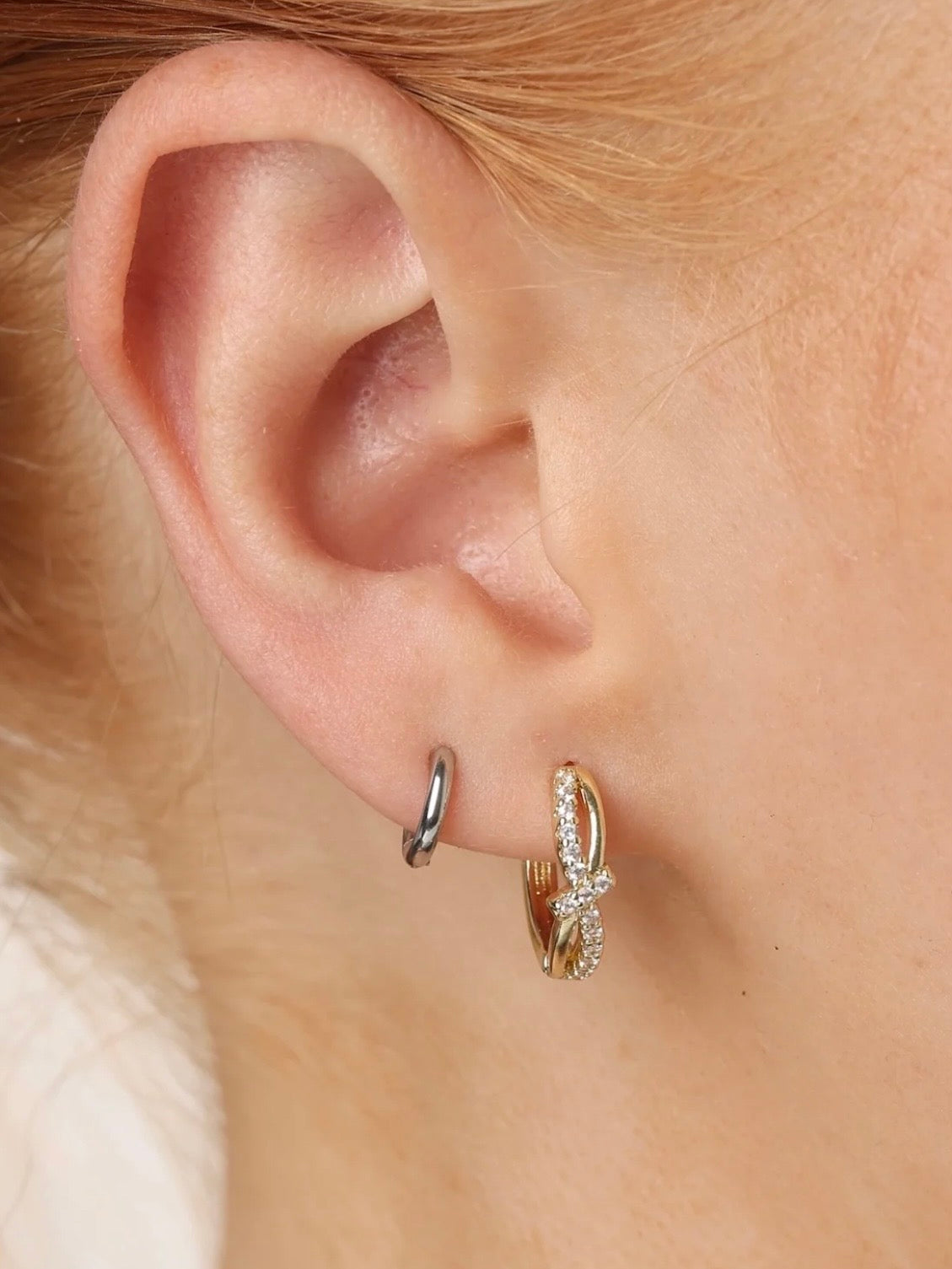 Marigold - Crystal Hoop Earrings - Gold