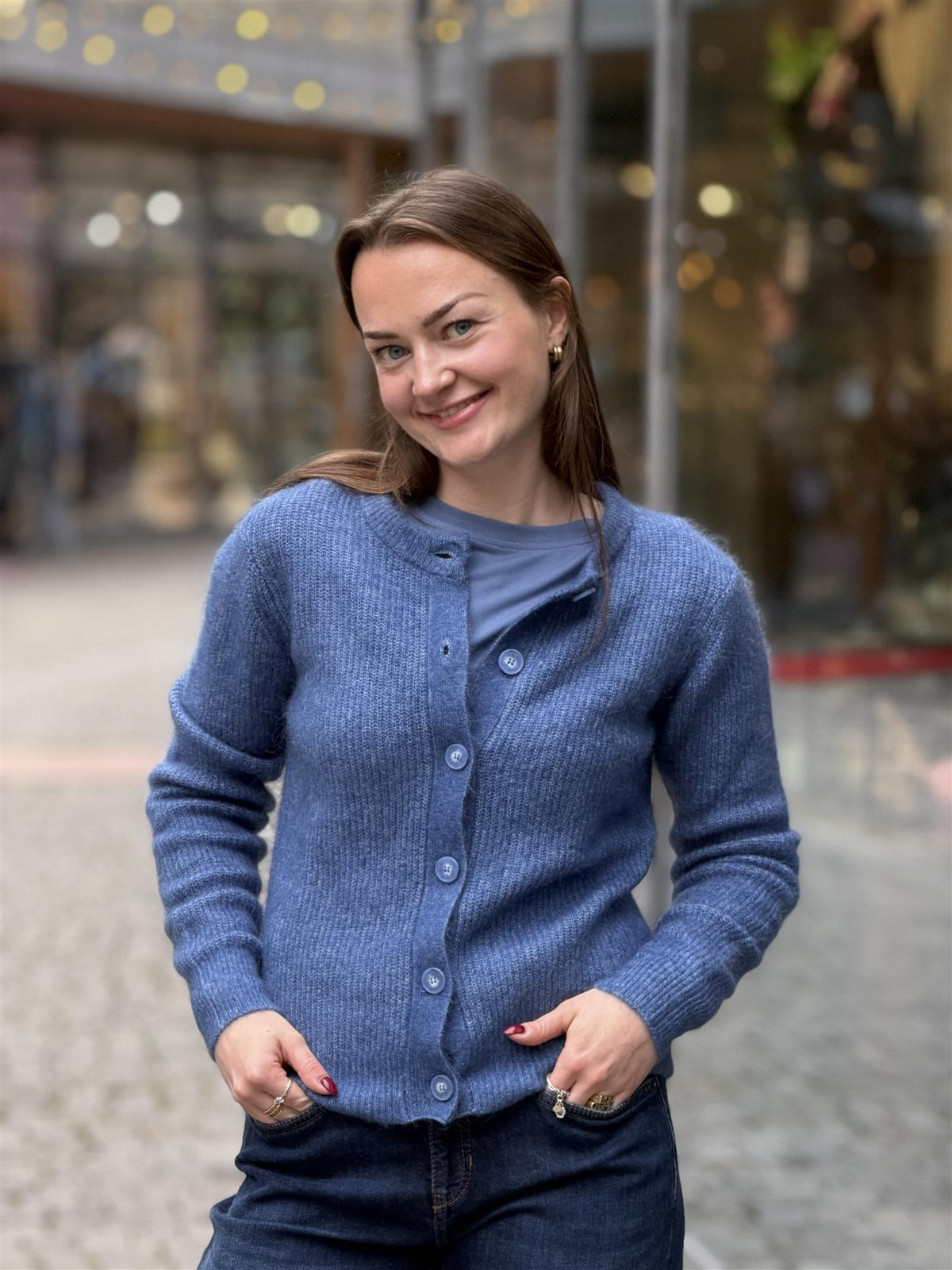 Aida Cardigan, Blue