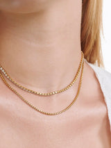 Melina - Crystal Necklace Stainless Steel - Gold