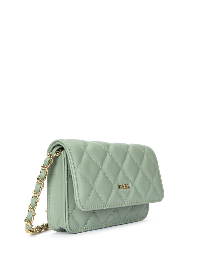 Leather Quilted Mini Bag, Milieu Green