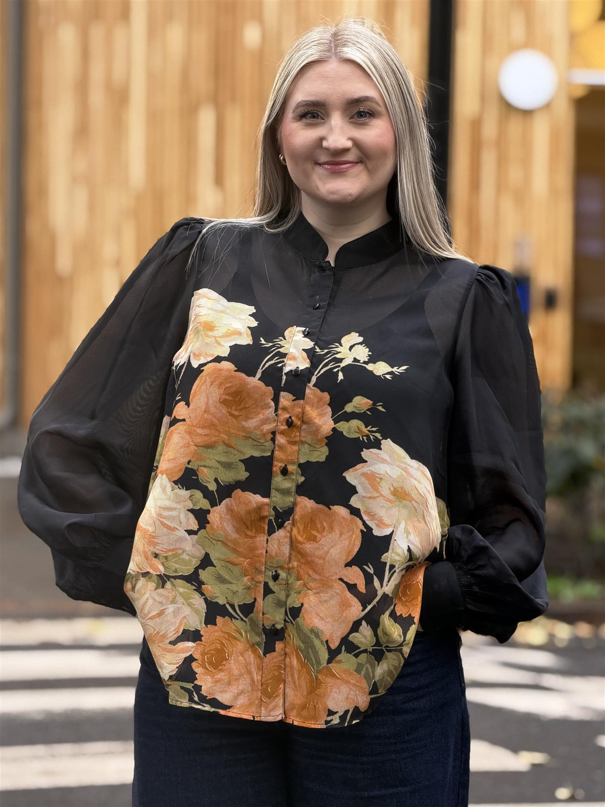 Organza Blouse, Midnight Field