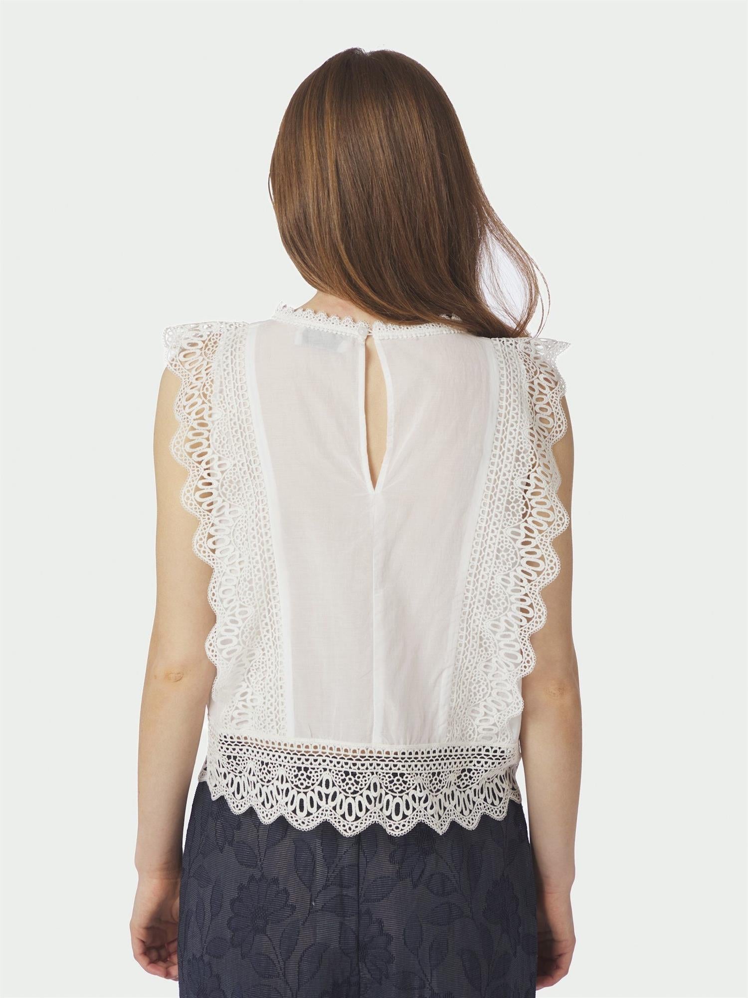 Samia Lace Top, White
