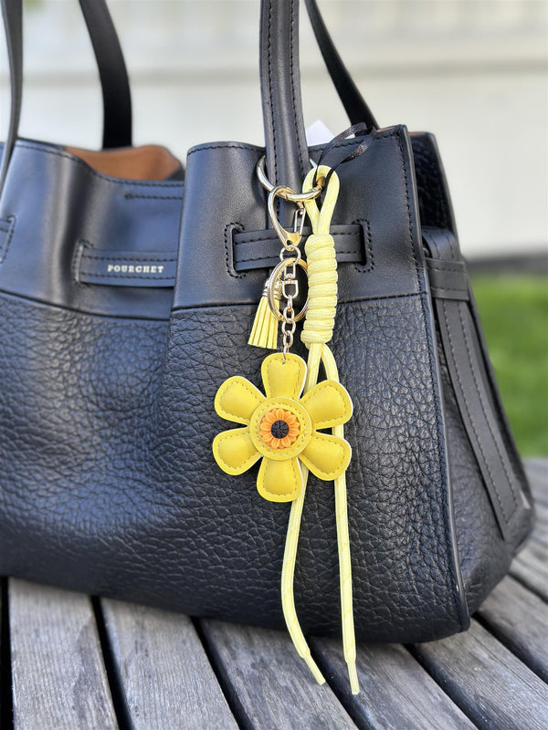 Bag Charm, Yellow Flower Power