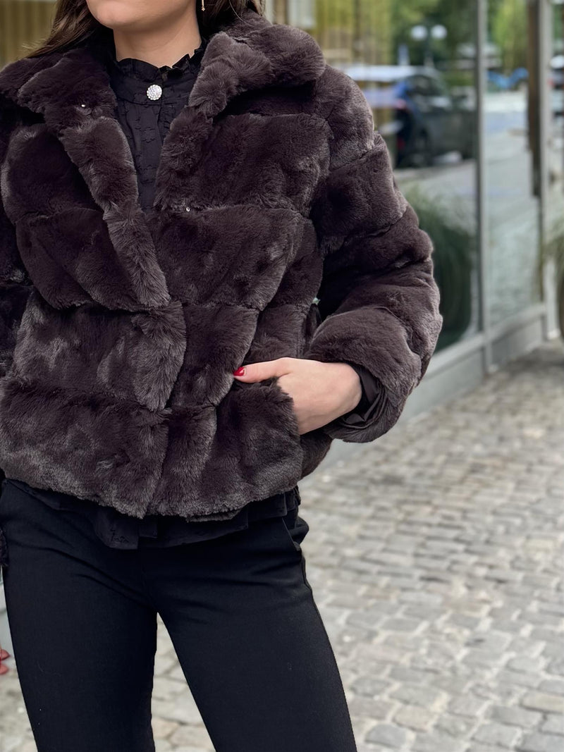 Fake Fur Jacket, Brown