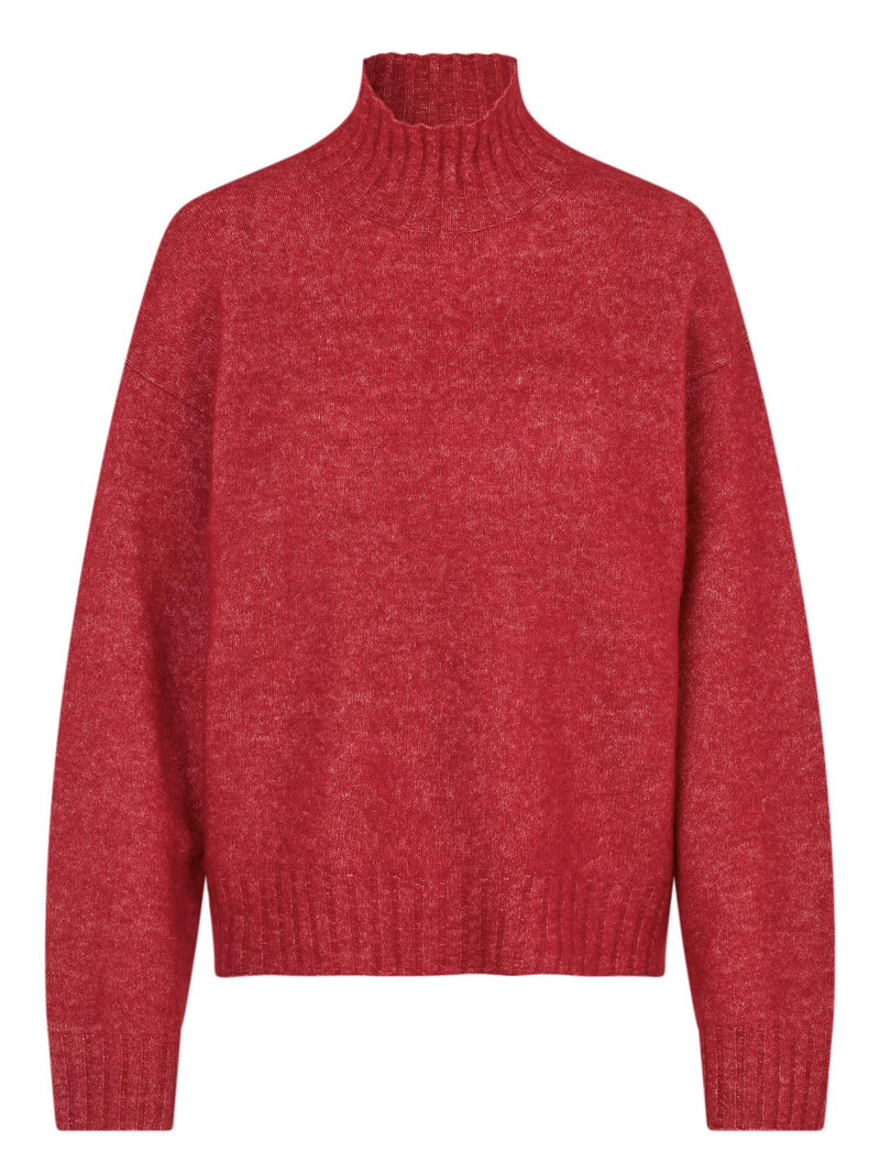 Brookline Knit T-Neck, Red