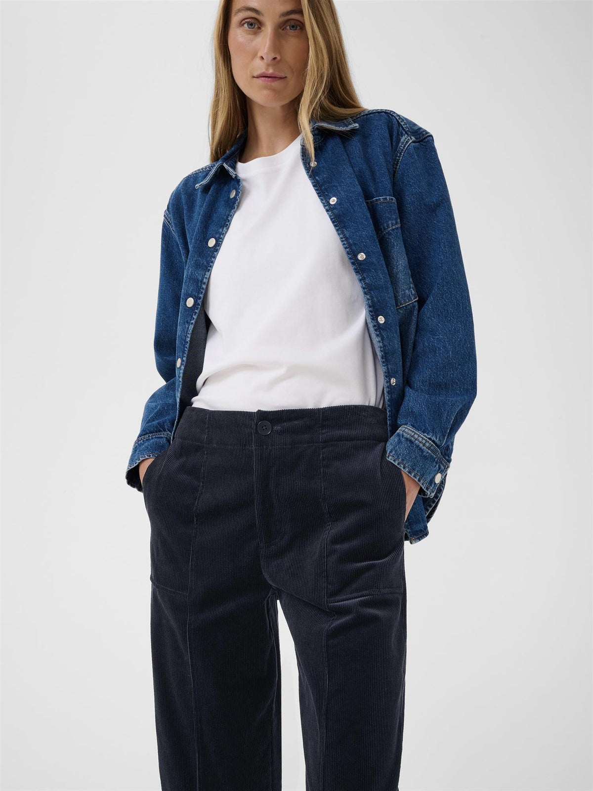 Netta PW Pants, Dark Navy