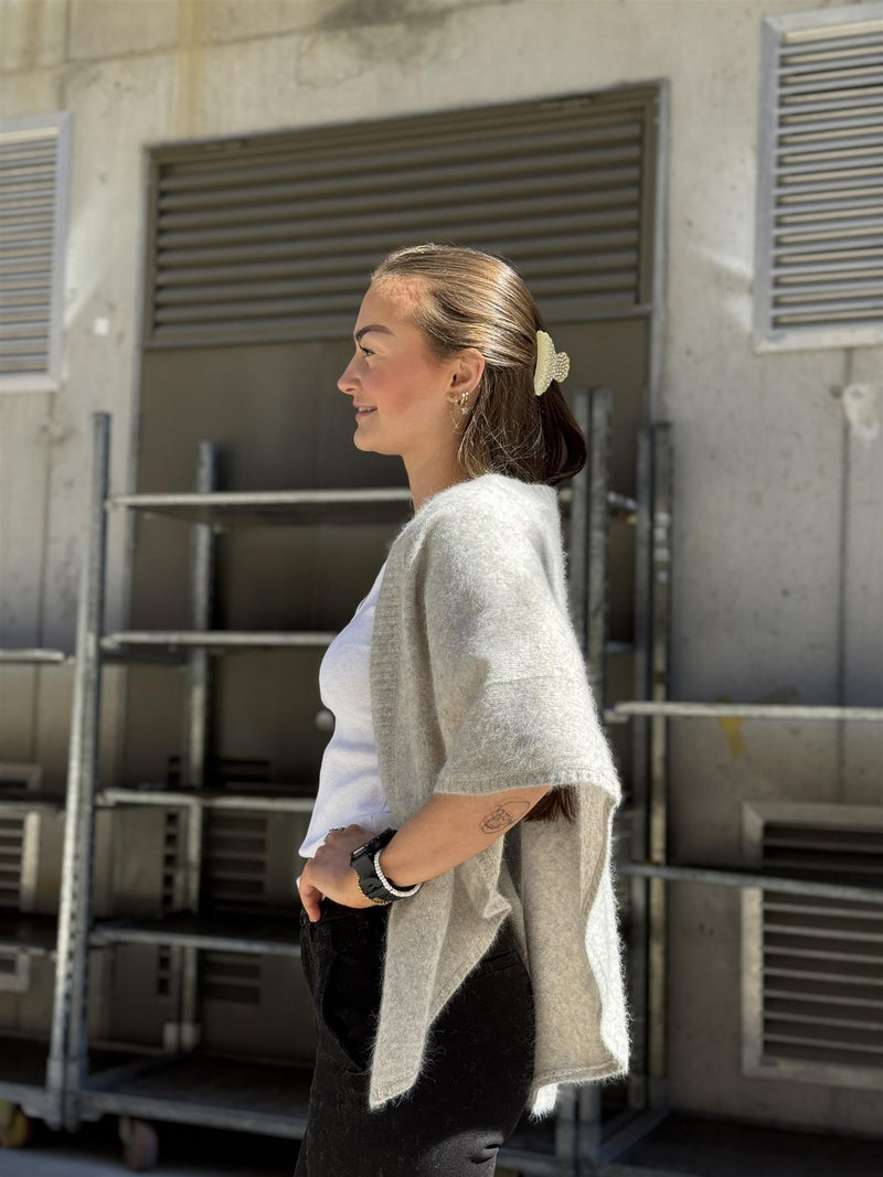 SANNE Poncho, Grey Melange