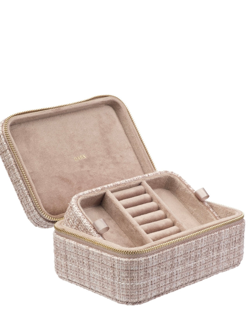 Tweed Jewellery Box, Warm Taupe