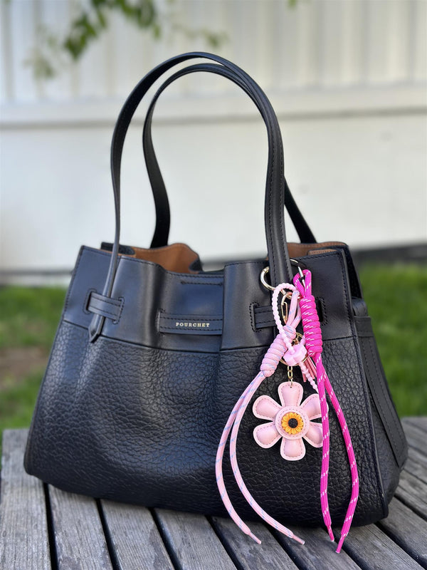Bag Charm, Pink Flower