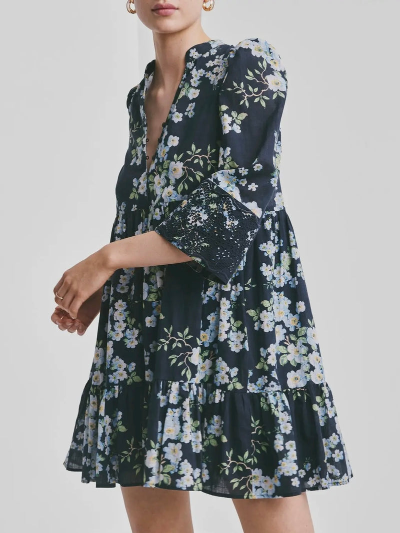 Cotton Slub Tunic Dress, Cherry Blossom