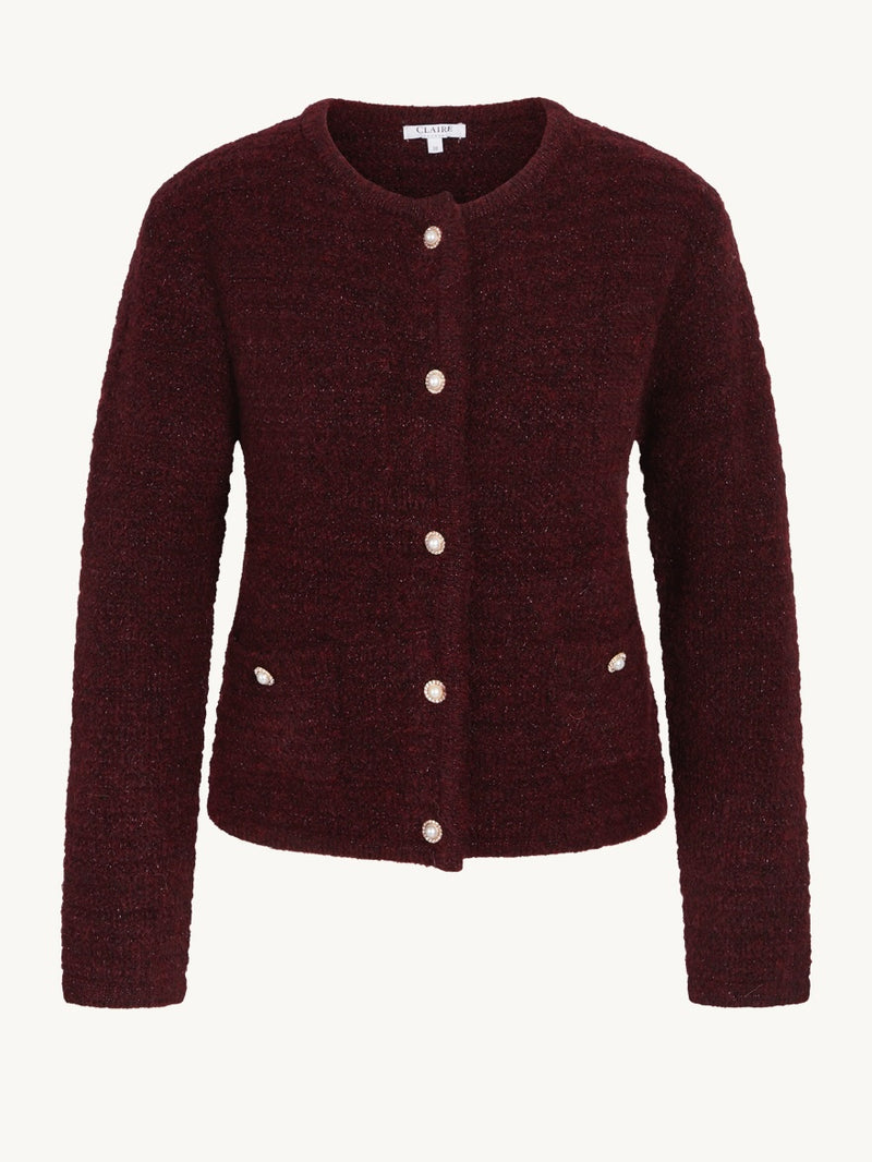 Casilda - Knit jacket, Burgunder