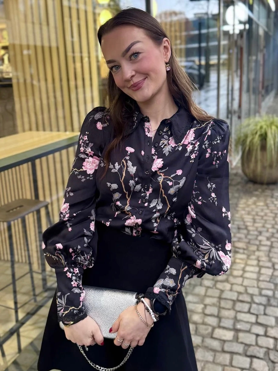 Satin Blouse, Midnight Garden