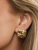 Hilde - Knot Stud Earrings Stainless Steel - Gold