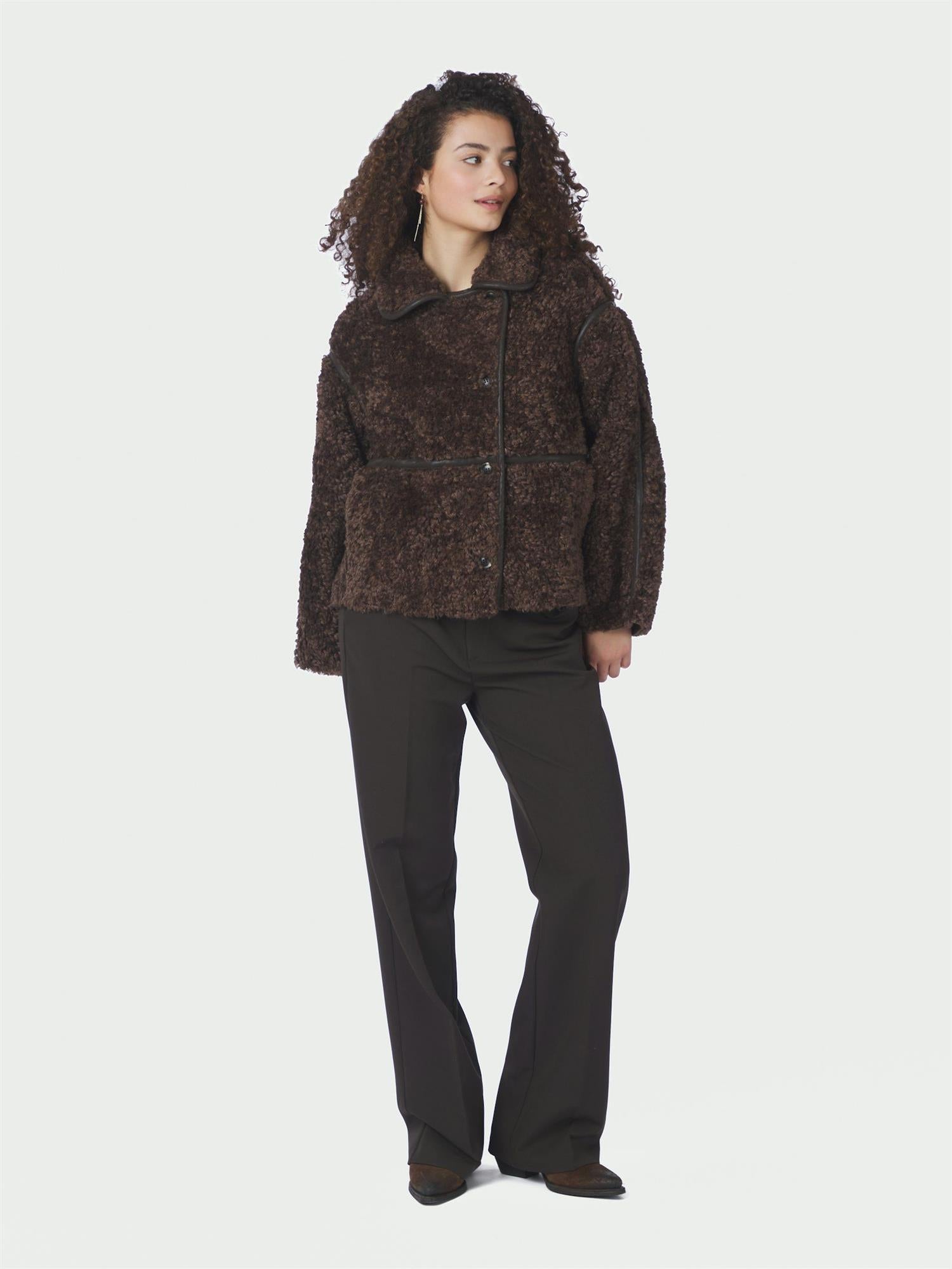 Castor Faux Fur Jacket, Brown