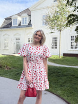 Linen Flared Dress, Romance Petal