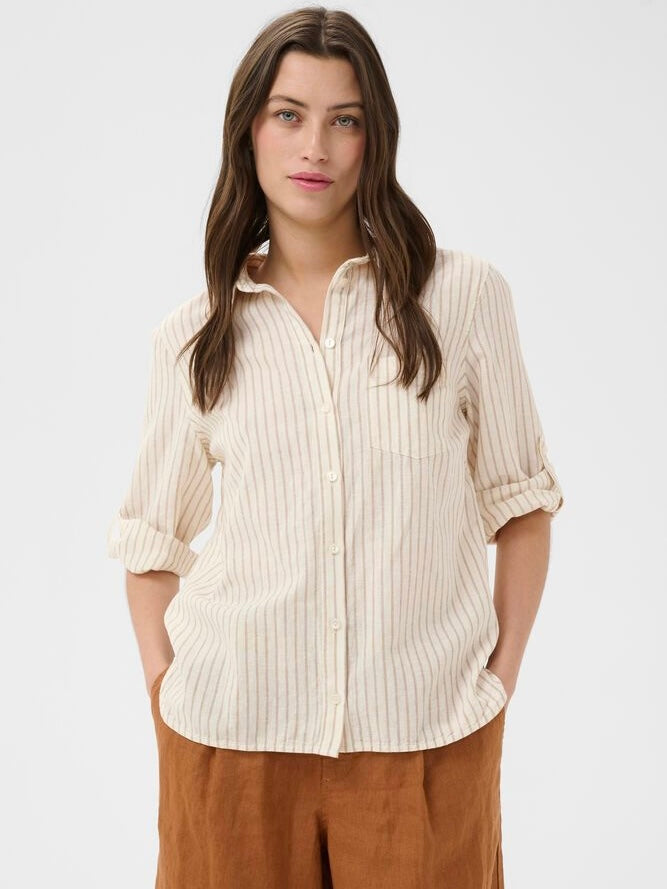 Cindie PW Shirt, Natural Stripe
