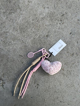 Bag Charm, Pink Fluffy Leo Heart
