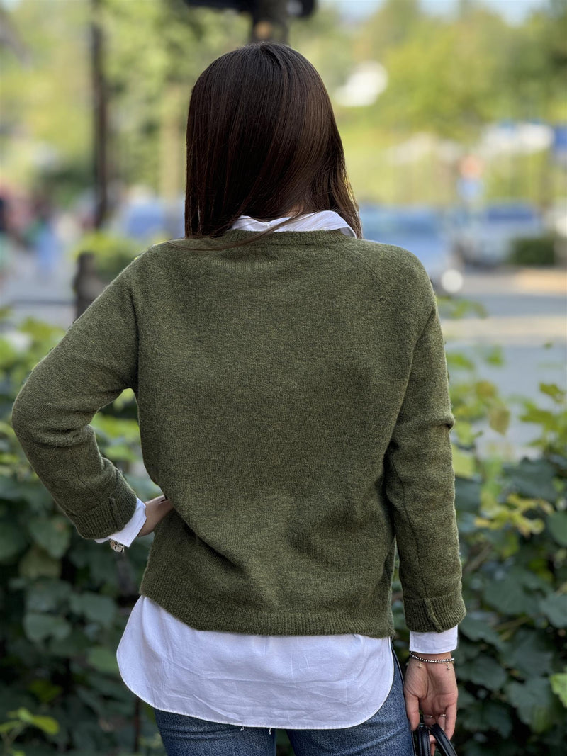 FIONA Sweater, Dark green Melange