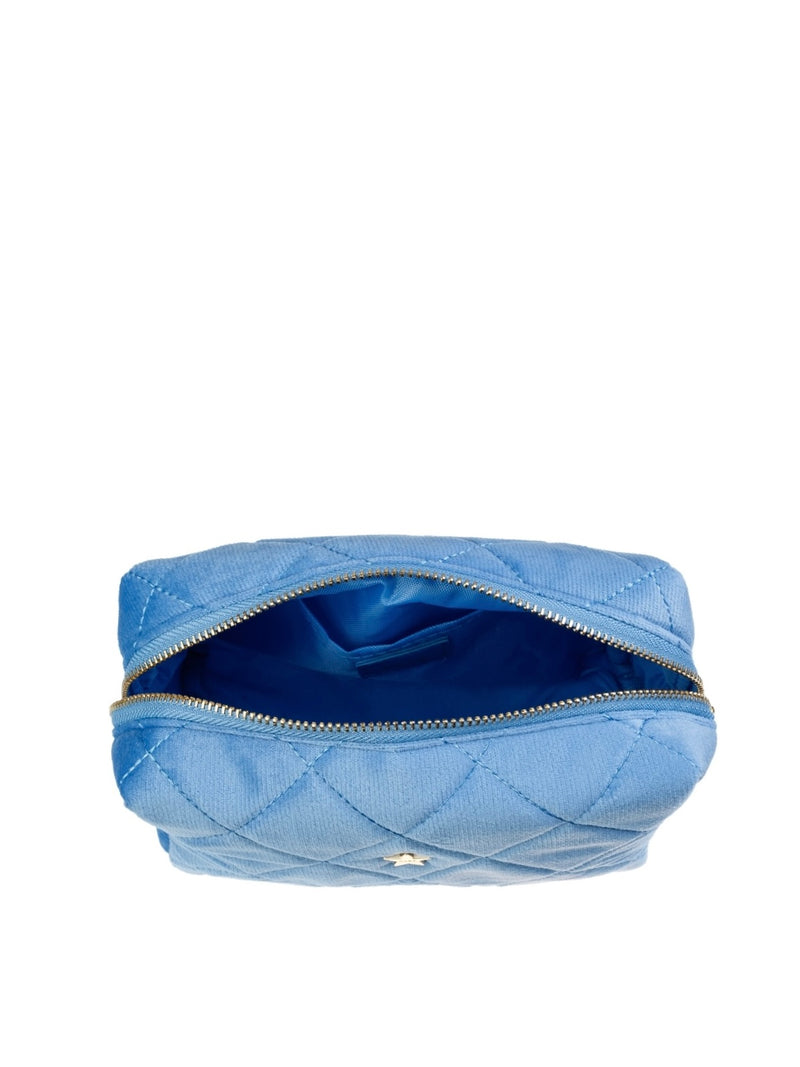 Velvet Square Make-Up Pouch S, Ibiza Blue