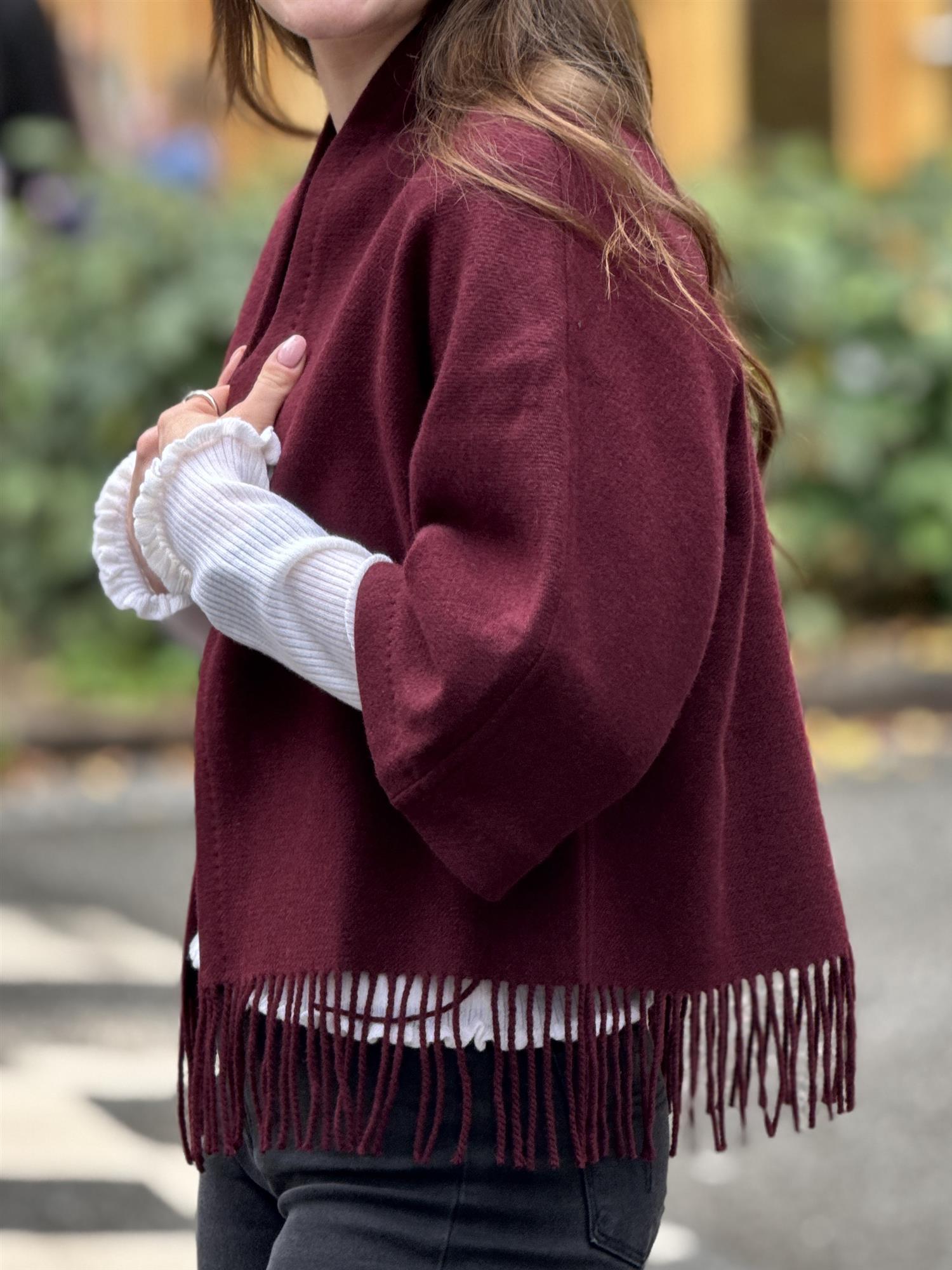 Keyla Lambswool Jacket, Burgunder