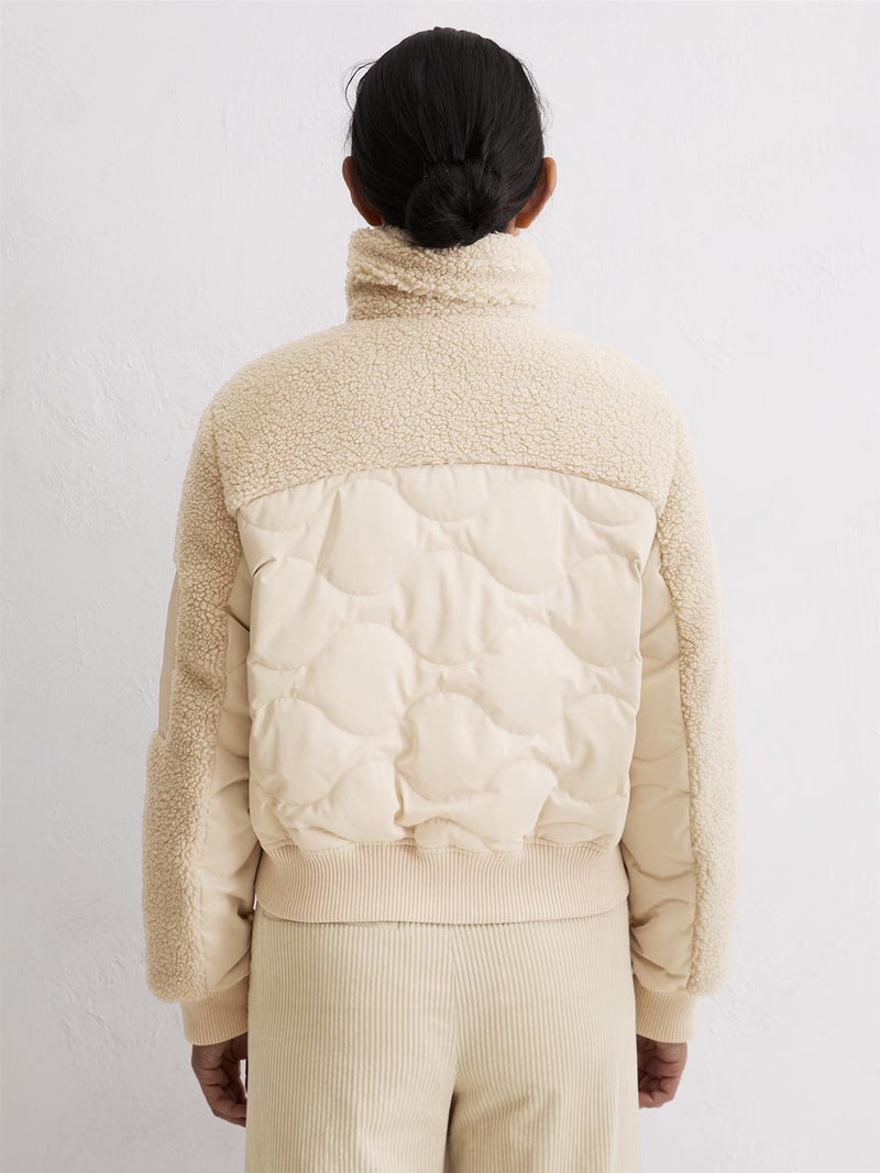 Curly patched Jacket, Natural Stone