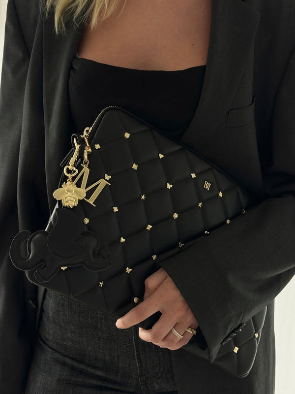 Leather Quilted Mac Cover w/Sign Studs