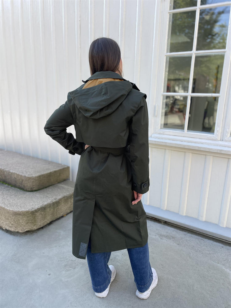 Regndråpe Trench Coat, Green