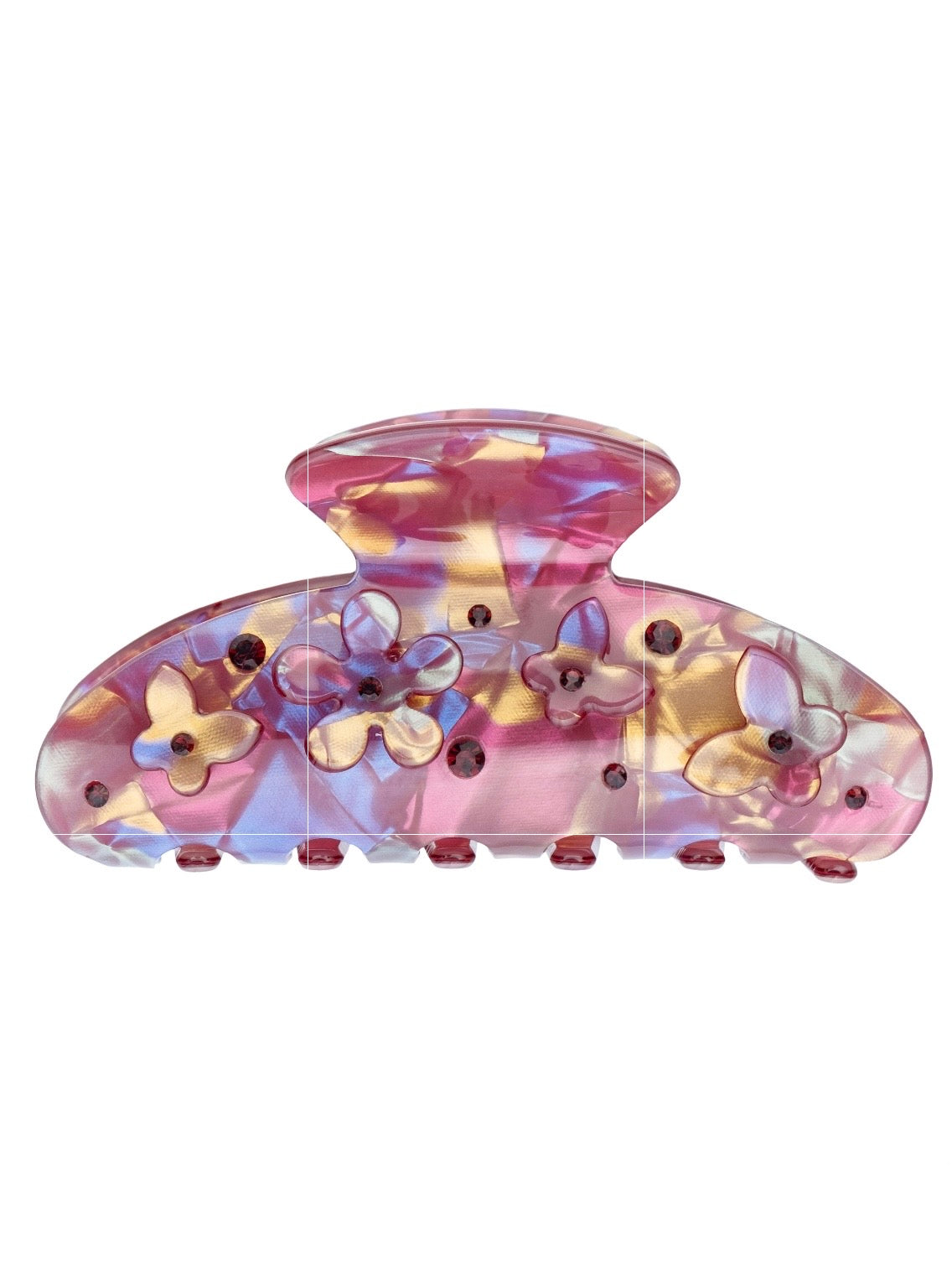Flower & Butterfly Hair Claw, Burgunder