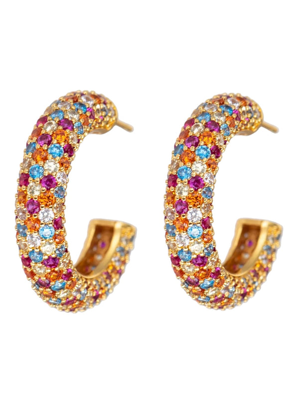 Earring, Chunky Hoops Multi