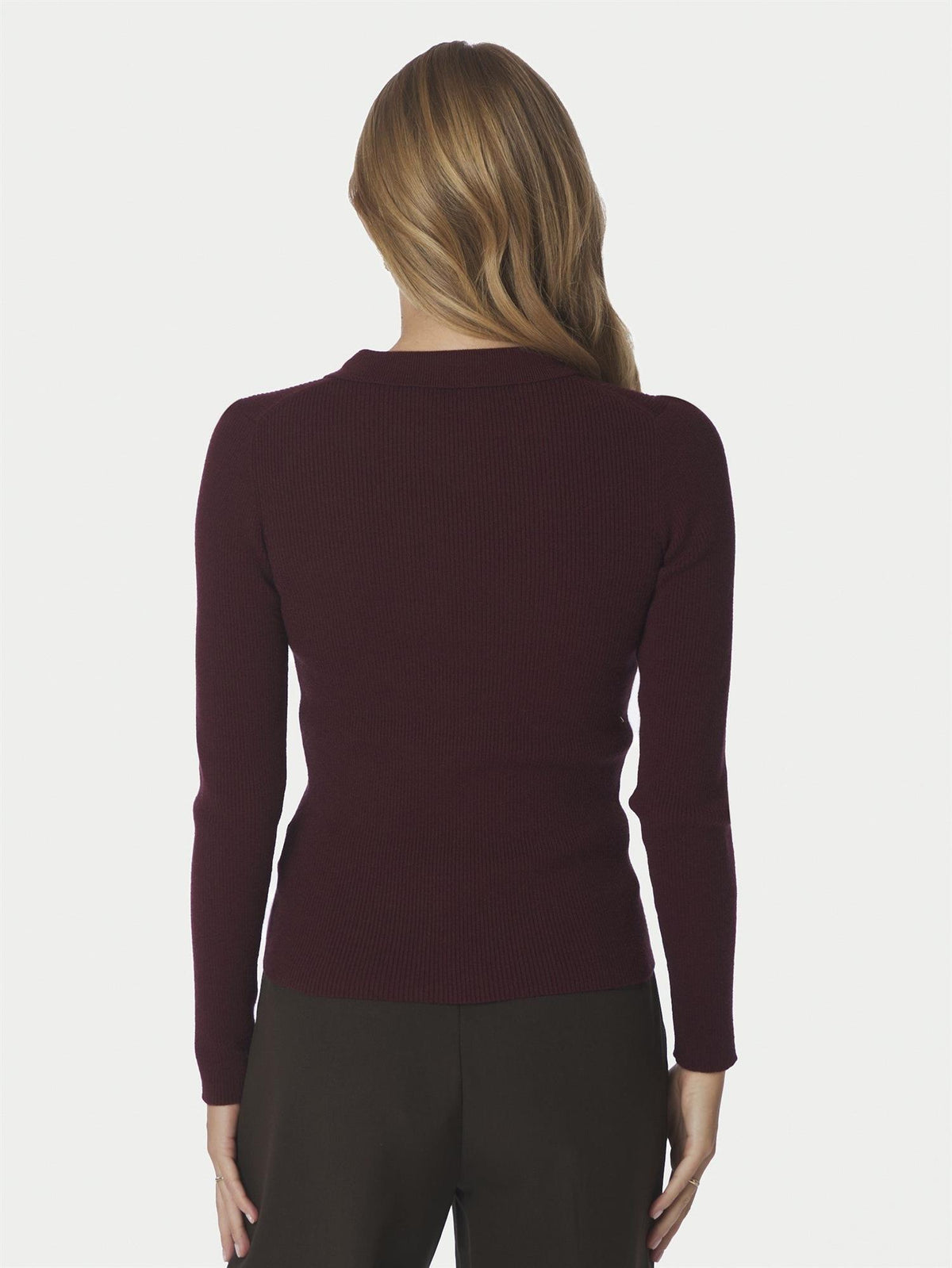 Panama Knit Blouse, Burgunder