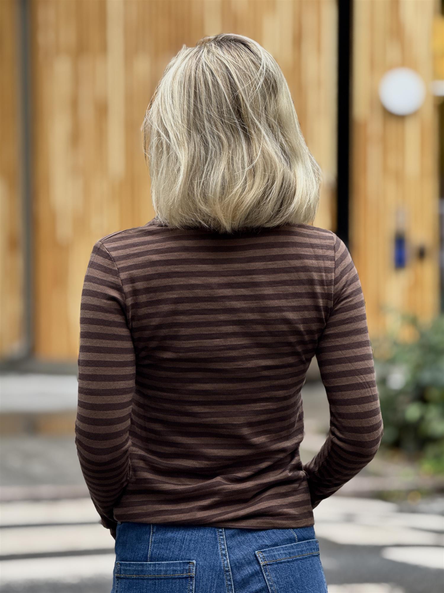 Jersey T-Shirt, longsleeve, Dark Brown