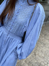 Cotton Slub Midi Dress, Dusty Blue