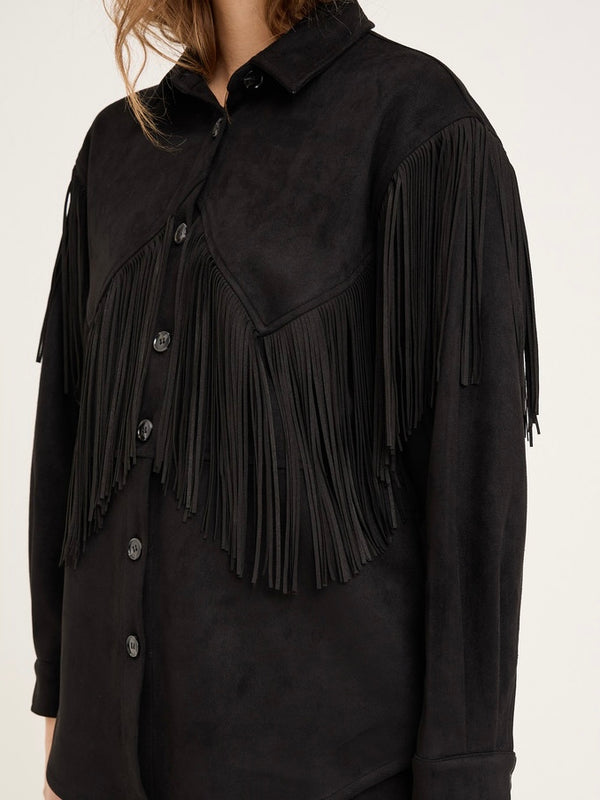Suede Fringe Shirt