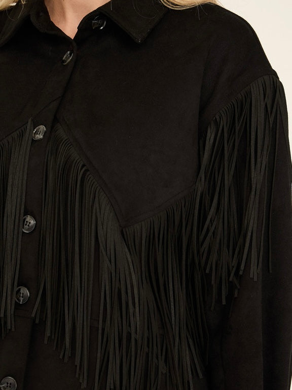 Suede Fringe Shirt