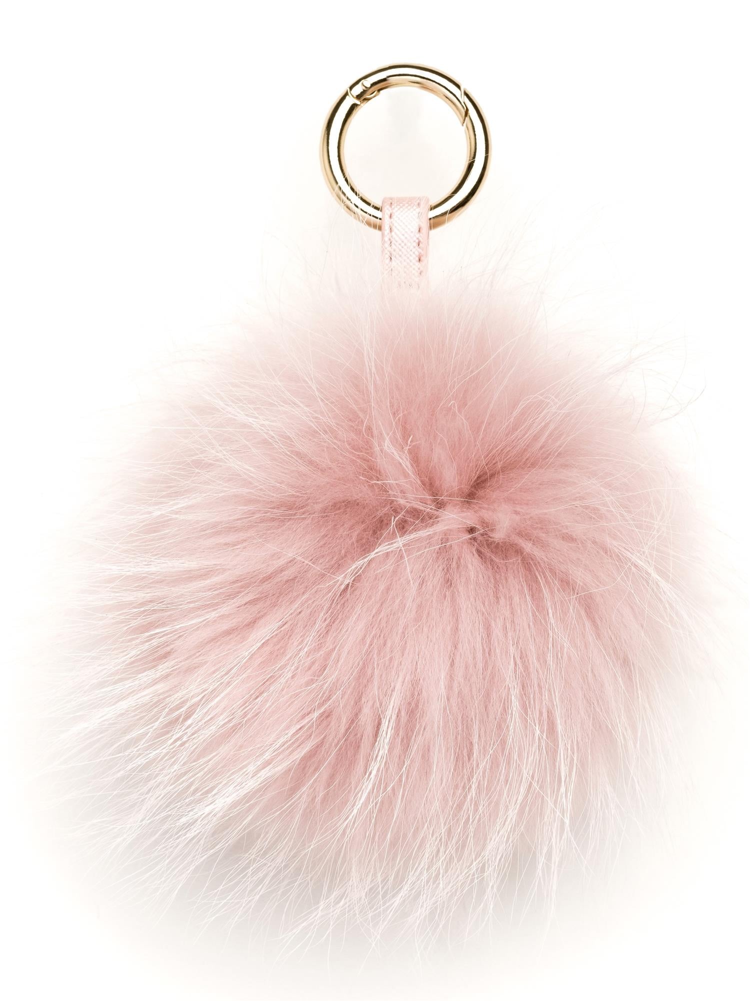 Raccoon Key Ring Pom Pom, Rose