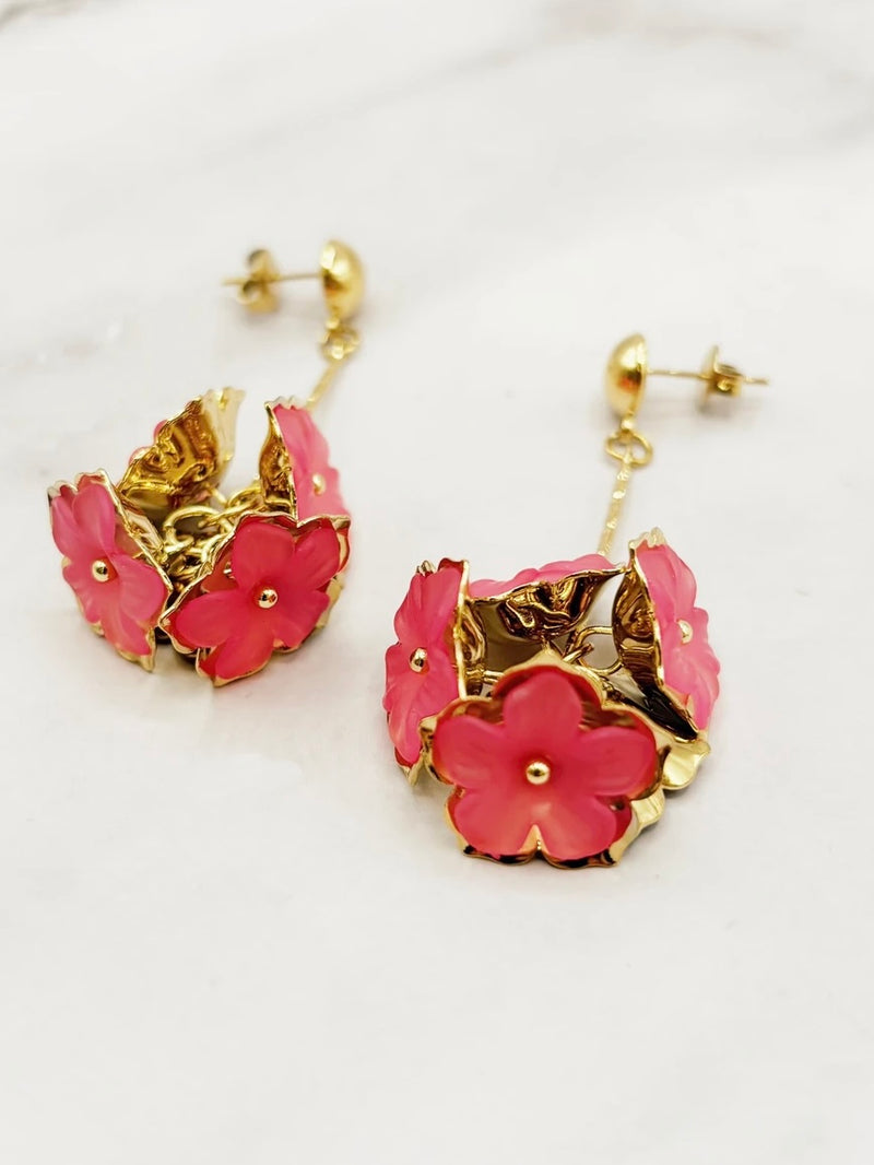Flower Earring, Pink