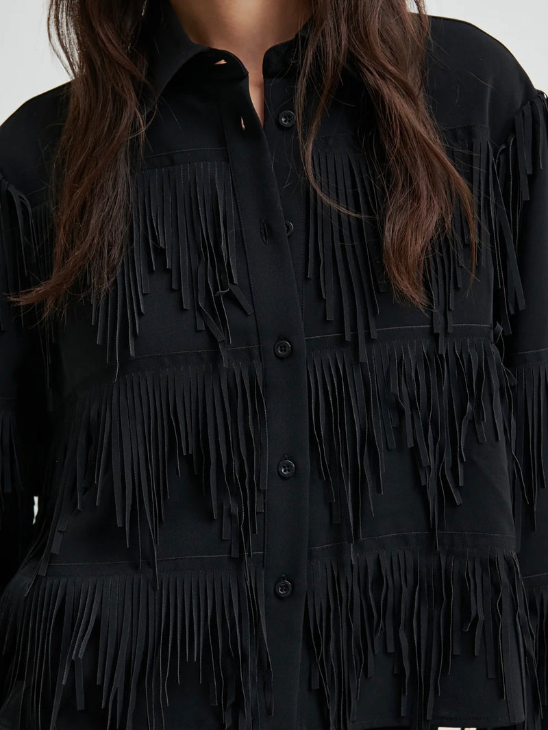 Dancing Cropped Shirt, Black