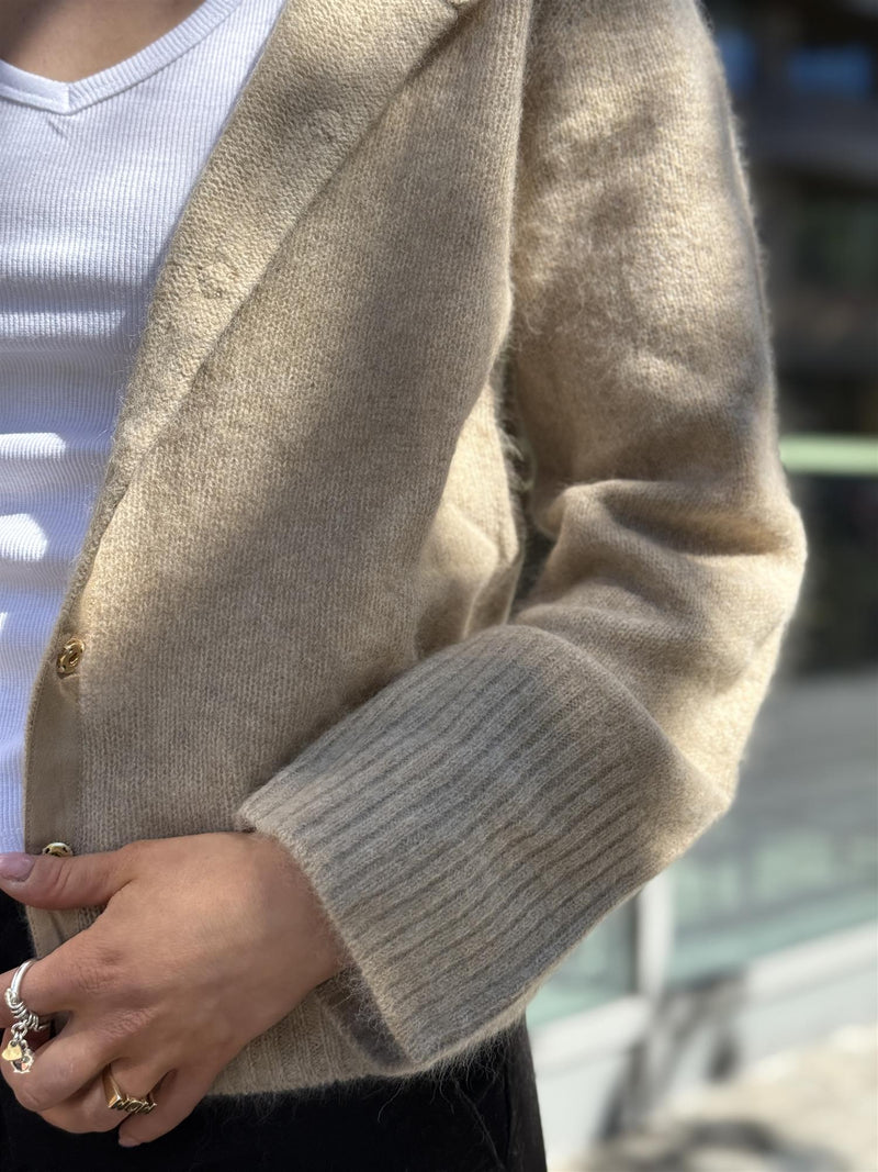 DUNA Cardigan, Beige Melange