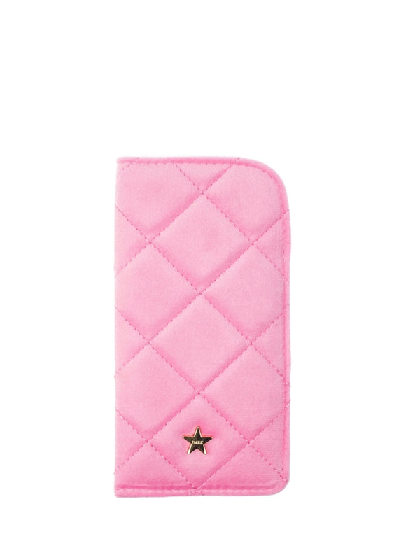 Velvet Quilted Eyewear Case, Bubblegum Pink