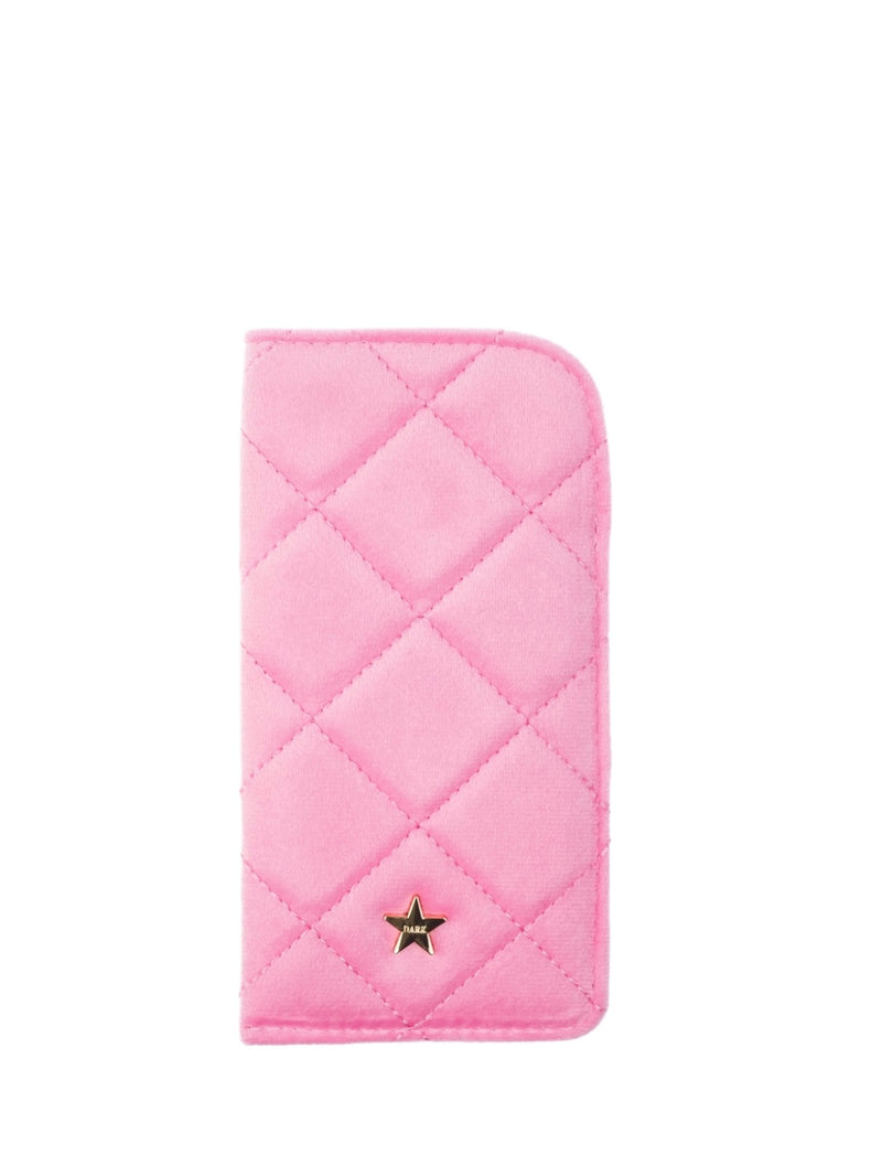 Velvet Quilted Eyewear Case, Bubblegum Pink