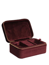 Velvet Jewellery Box, Maroon